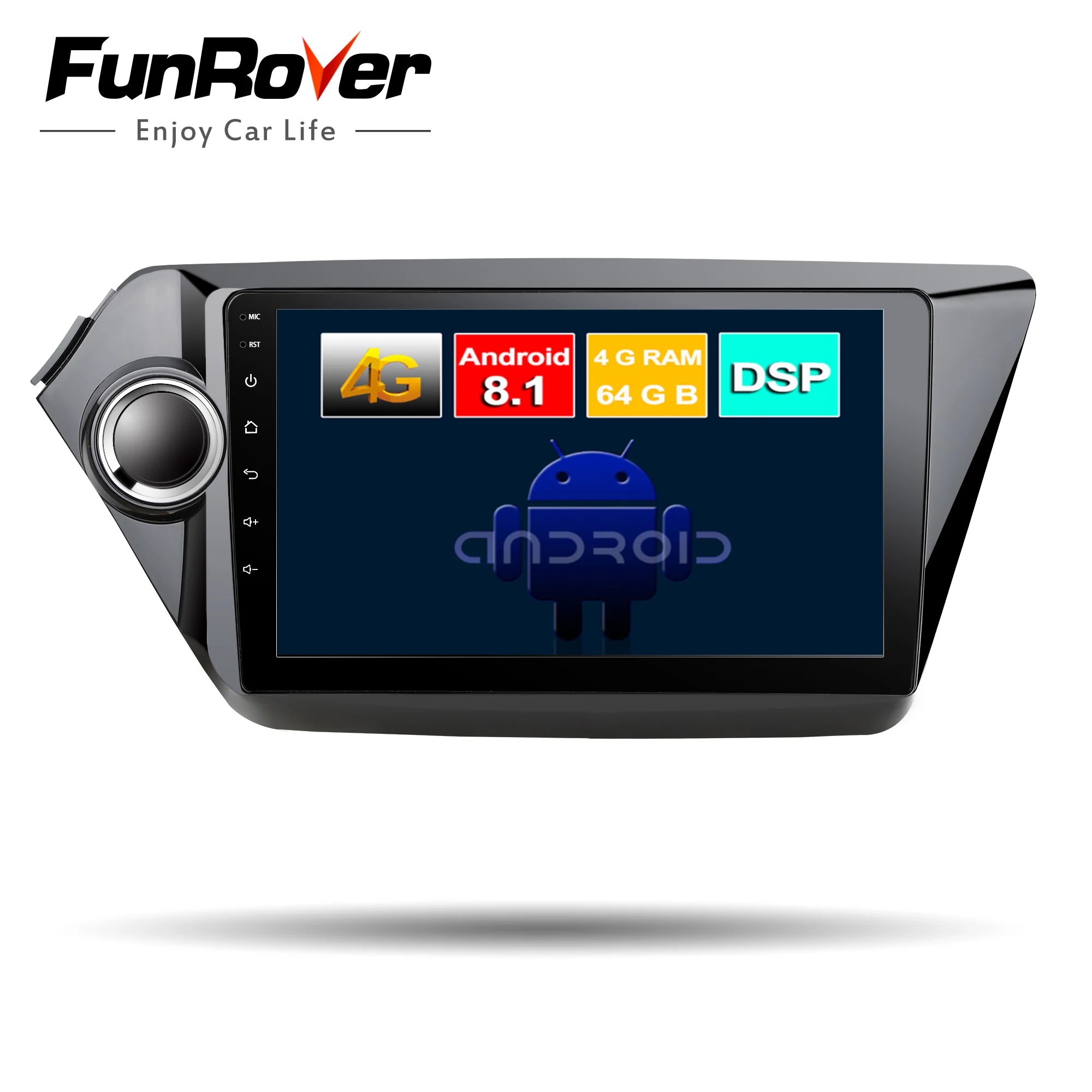 Funrover octa core android 8 1 font b car b font dvd player for KIA RIO