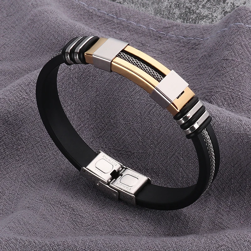 Нержавеющая сталь силиконовый Черный Мужские часы наручные в стиле панк дизайн для мужчин браслет простой резиновый Шарм