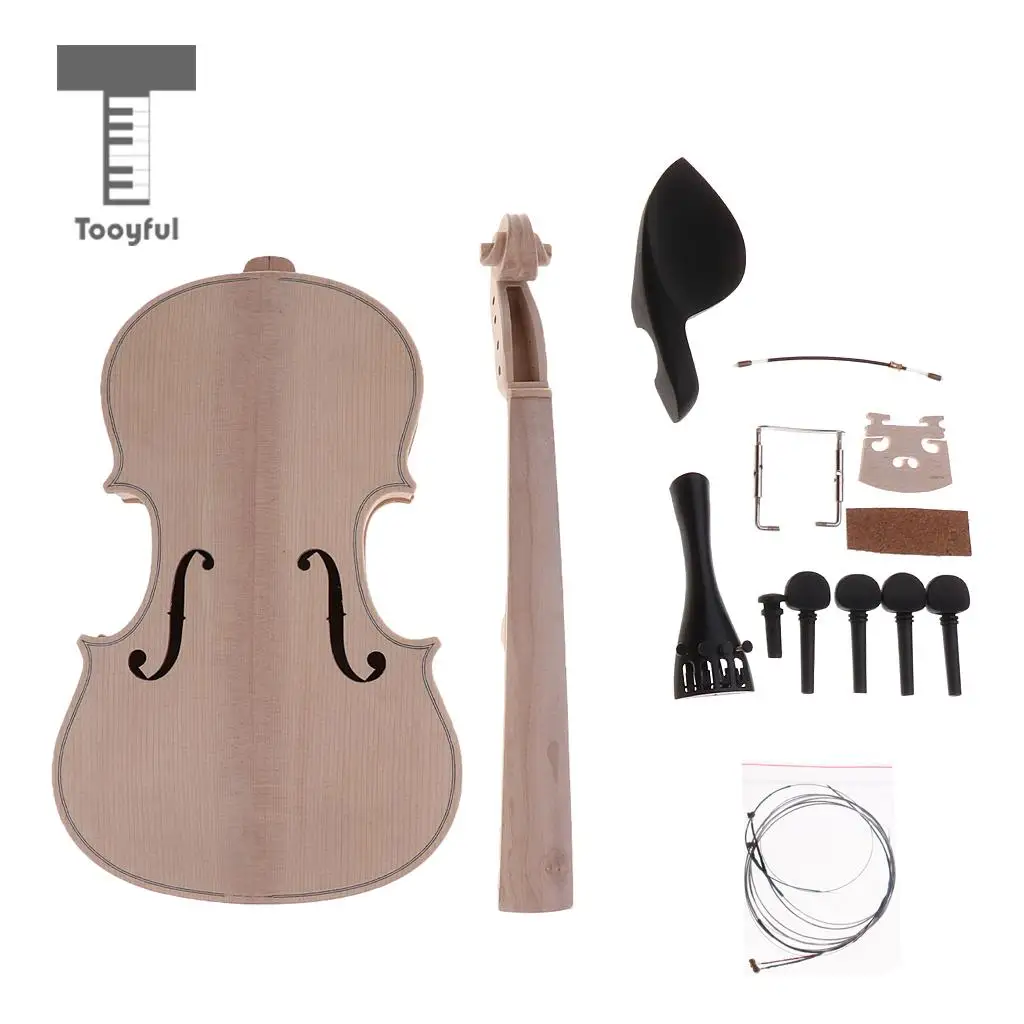 

Tooyful 1 Set Spruce Wood Unfinished 4/4 Full Size Violin DIY Kits Exquisite Violin Fiddle Barrel Material