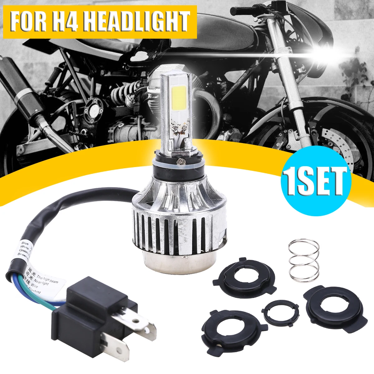 

Treyues 1 Set H4 BA20D Hi/Lo 40W/26W Beam Motorcycle Headlight 6500K LED High Quality Front Lamp Bulb