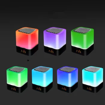

a litttle piggy Colorful LED Bluetooth Speaker Light Touch Card Speaker Gift Clock Night Light speaker