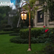 Уличный светильник в Европейском классическом стиле, ретро садовый светильник, светодиодный уличный светильник, алюминиевый стеклянный водонепроницаемый светильник, ландшафтный светильник, светильники