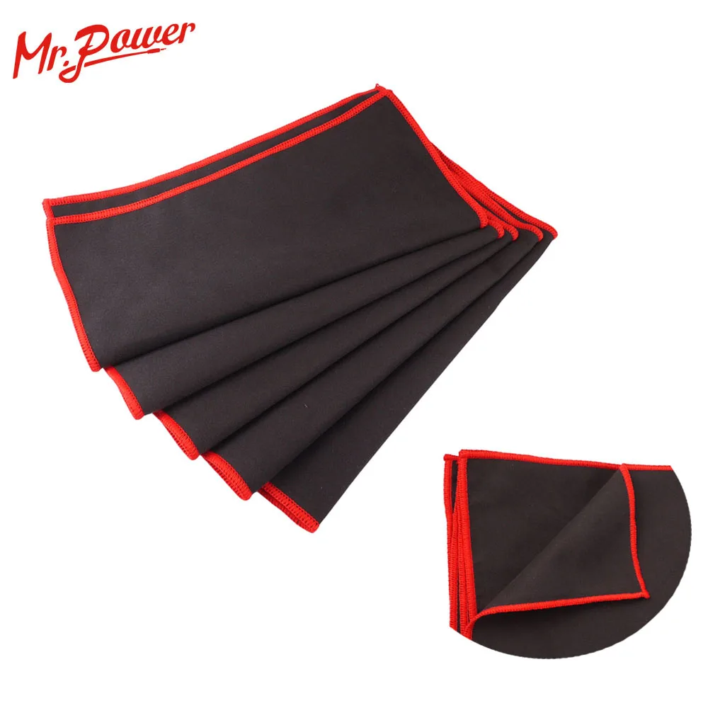 

5 Pcs Guitar Bass Cleaning Cloth Micro fibre Material Polish Cloth Black Cleaner Cloths for Guitar Instrument Parts Accessories