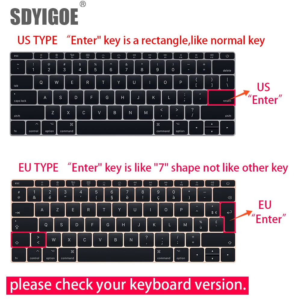 EU and US Silicon Keyboard Cover Transparent Clear Protector For Apple Macbook Air13/11/pro13/15 Retina12 inch All series