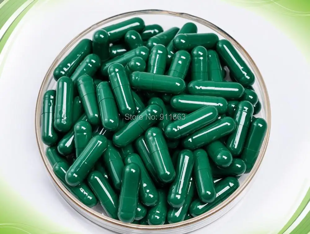 4 500pcs!green green colored capsules/gelatin empty capsules sizes 4