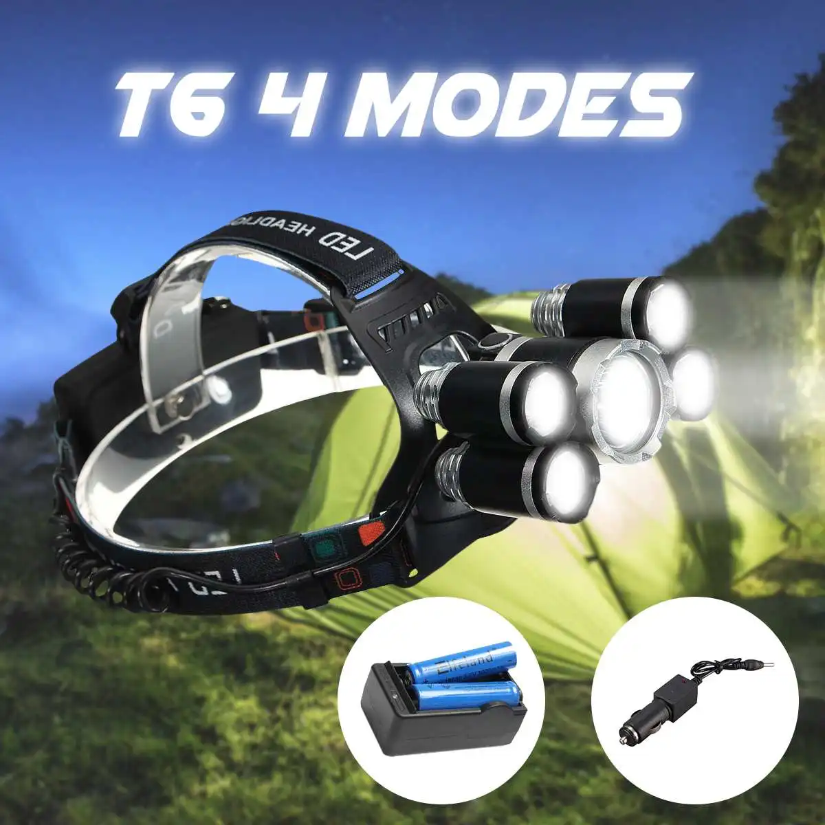 

Adjustable elastic headband Smuxi Headlamp 18650 Headlight waterproof aluminum alloy head light for hunting cycling
