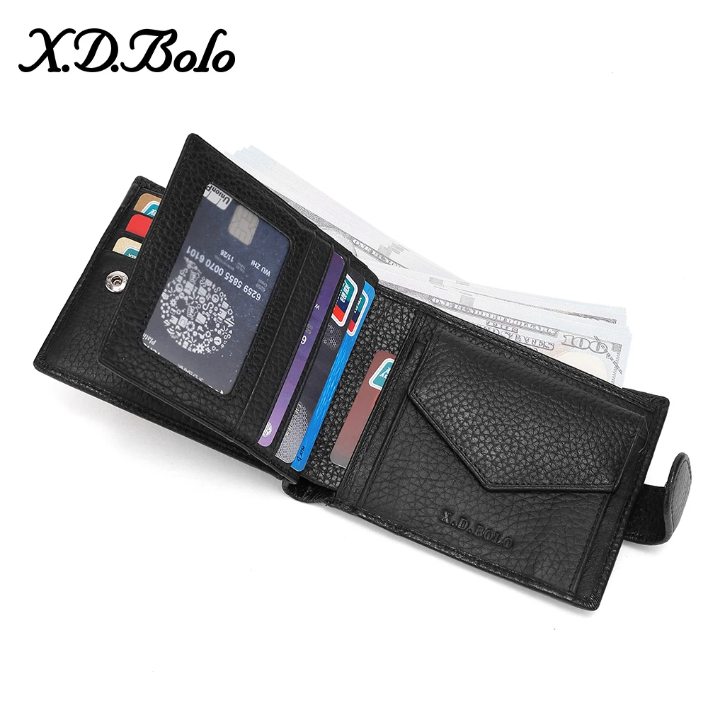 X. D. BOLO, кожаный мужской кошелек, модный кошелек для монет, держатель для карт, короткий кошелек, Portemonnee, мужской бренд, высокое качество, Воловья кожа, Walet