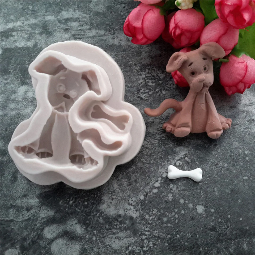 High Quality dog bone animal Shape Fondant Mold Silicone Mould Cake