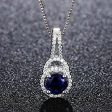 Синий бриллиант, кианит, сапфир, Подвеска для женщин, 14 K, Bizuteria, темперамент, имитация ювелирных изделий, женский кулон, халцедон, драгоценные камни