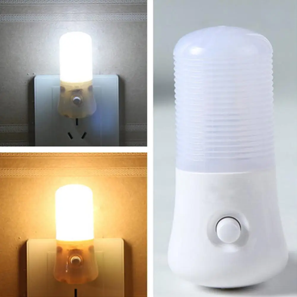 

Portable 3W Warm/White LED Night Light Home Bedside US Plug Switch Mini Lamp