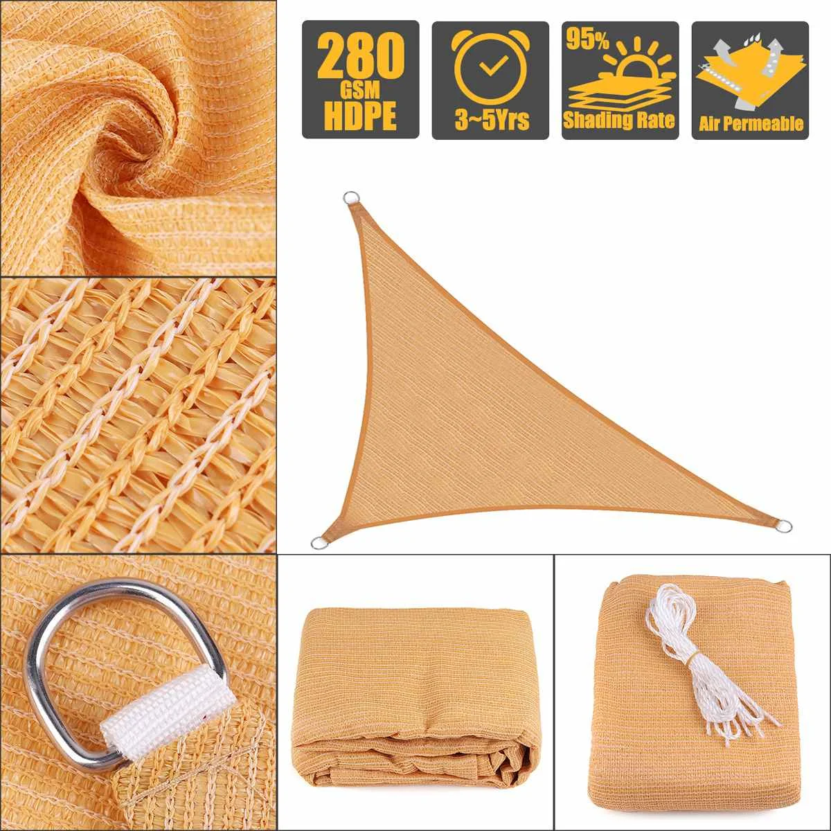 300D impermeable poliéster toldo triángulo Regular sombra Extra pesada vela sol exterior refugio para el jardín tiendas de campaña 300D impermeable poliéster toldo triángulo Regular sombra Extra pesada vela sol exterior refugio para el jardín tiendas de campaña