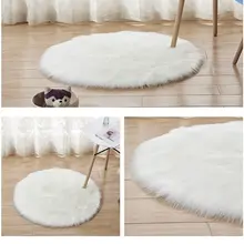 Мягкие плюшевые круглые пушистые коврики из искусственной шерсти ковер Теплый Ковер с длинным ворсом сиденье текстиль для гостиной коврик для спальни