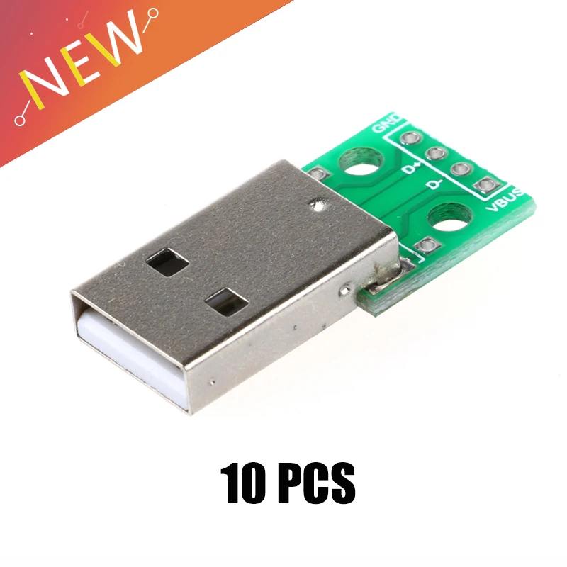 10 шт. тип A USB штекер для DIP 2 54 мм PCB плата питания DIY адаптер конвертер Модуль 4 pin