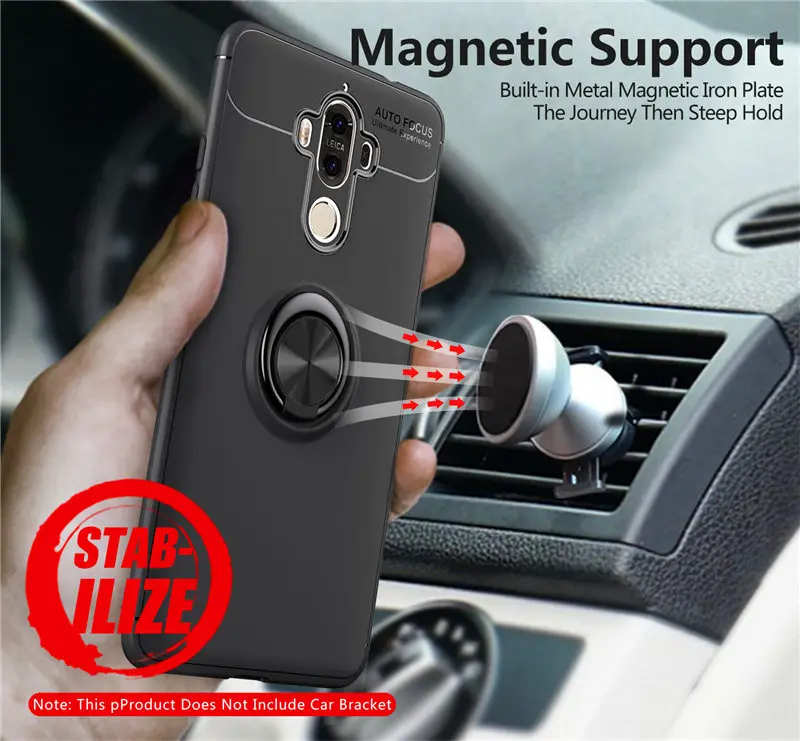 

Case For Huawei Mate 9 Pro Mate9 Cover Silicon Case For Huawei Mate 9 Pro Mate9Pro Soft TPU Case Magnetic Car Holder Ring