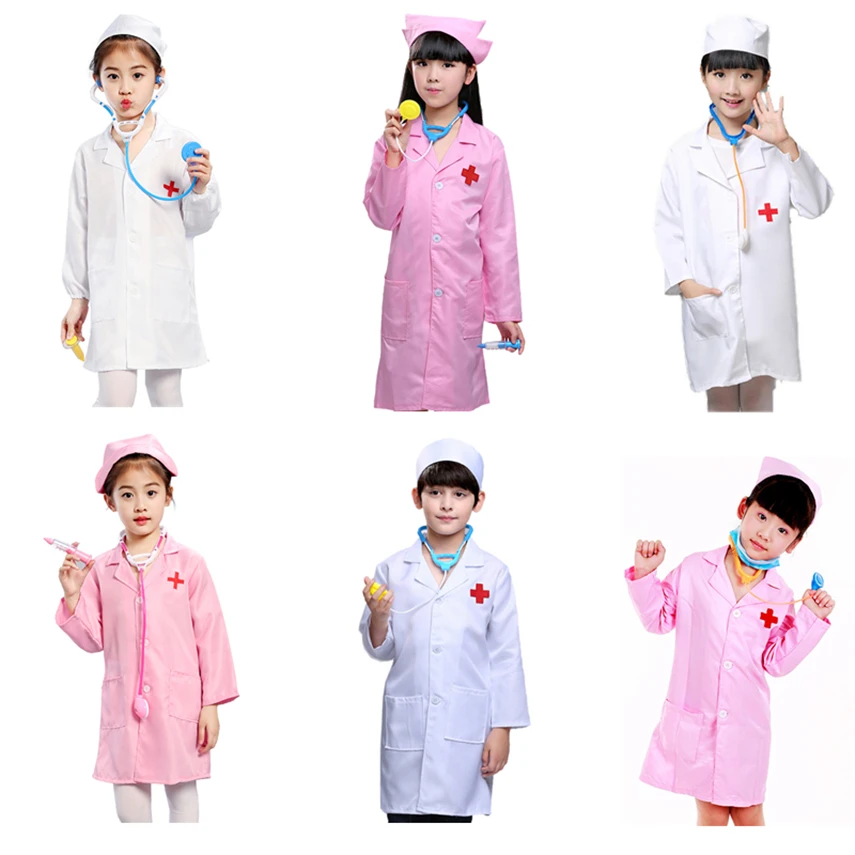 

Children Play House Costume Boys Girls Doctor Nurse Uniform Halloween Cosplay Family Games Kids Carnival Costumes 100-160CM