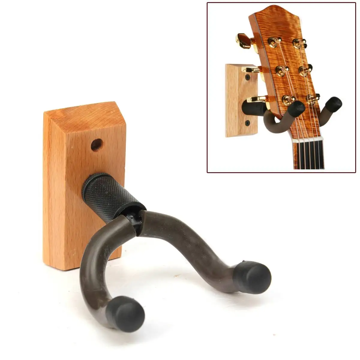

Wooden Guitar Wall Hanger Stand Bracket For Wall Floor Equipment Fitting Hook Holder Wood Rubber Instrument Hangers
