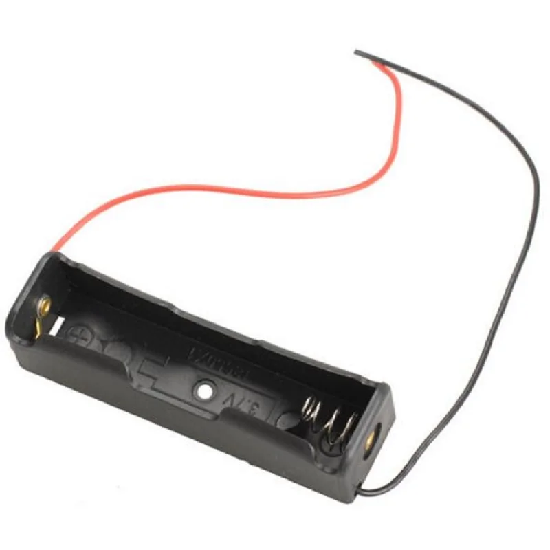 

10pcs ABS 18650 Battery hold Clip Case Holder Single Slot with Wire Leads DIY high quality 18650 holder box free shipping