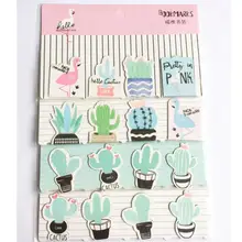 Клипса 4 шт./упак. кактус растения Фламинго магнит креативная школа для детей BZNVN простые студенческие принадлежности Бумага Закладка