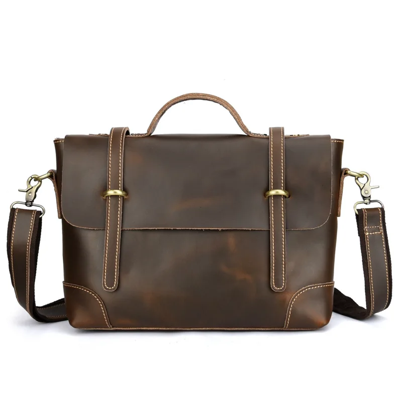 

Men's Vintage Briefcase Man Briefcase Leather Men's Business Office Bag Genuine Leather Briefcases Men Handbag Laptop Briefcase