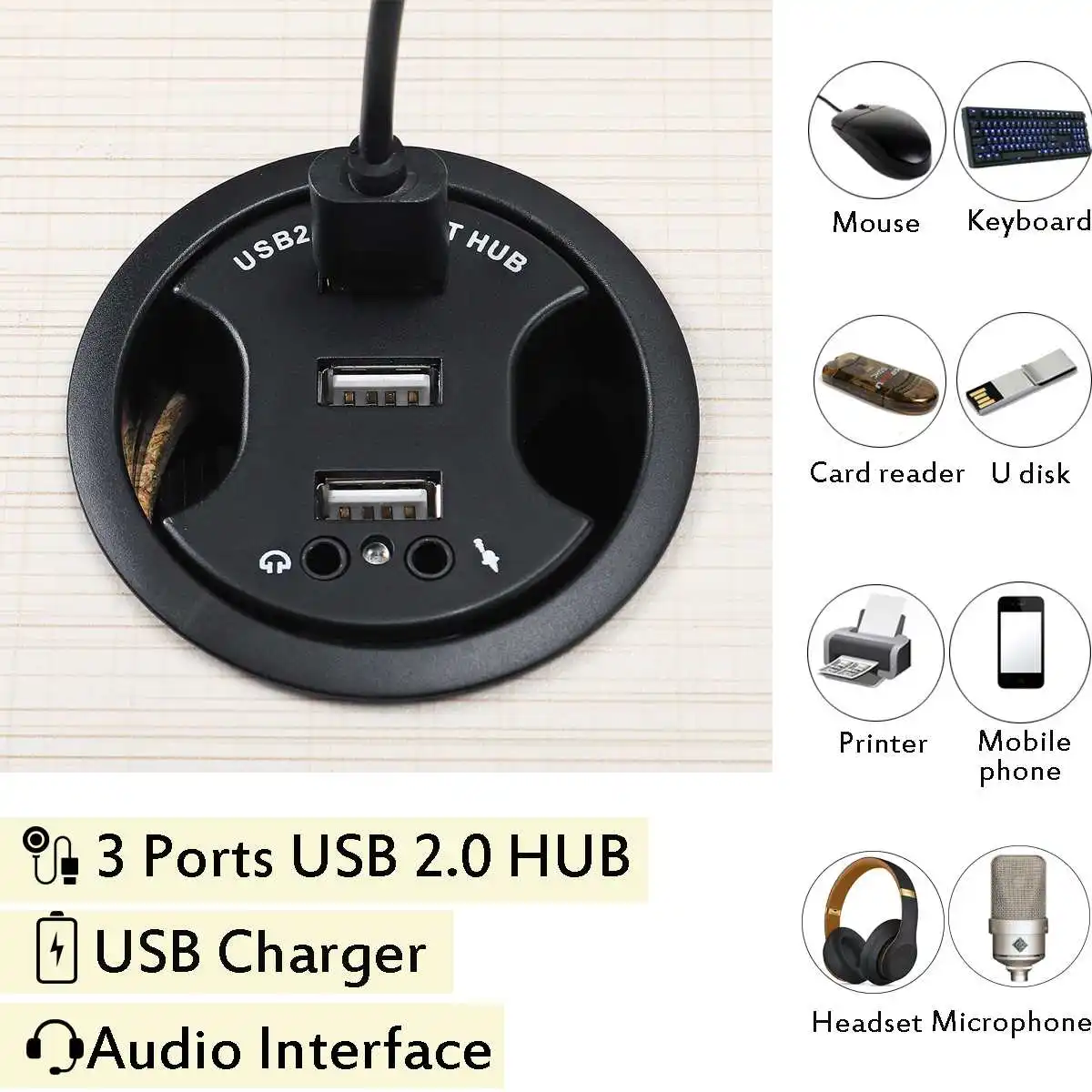Адаптер хаб USB 2 0 для MacBook Samsung Galaxy внешний стереозвук комбинированный сплиттер 3