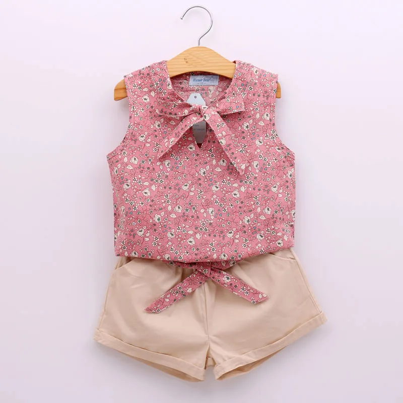 Toddler Kids Baby Girls Floral Bowknot Vest T-Shirt+Shorts Outfits Clothes Set Stylish Bebe Set Sweet Sleeveless Tops Toddler Kids Baby Girls Floral Bowknot Vest T-Shirt+Shorts Outfits Clothes Set Stylish Bebe Set Sweet Sleeveless Tops