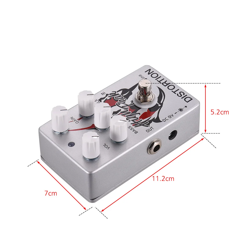 Caline CP-69 Silver Electric Guitar Distortion Effect Pedal EQ with True Bypass Acoustic Guitar Pedals Full Metal Shell
