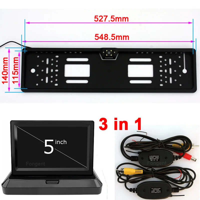 

Auto Parktronic EU Europe Russia Car License Plate Frame Rear View Camera Reverse Parking Monitor for European and Russian Size