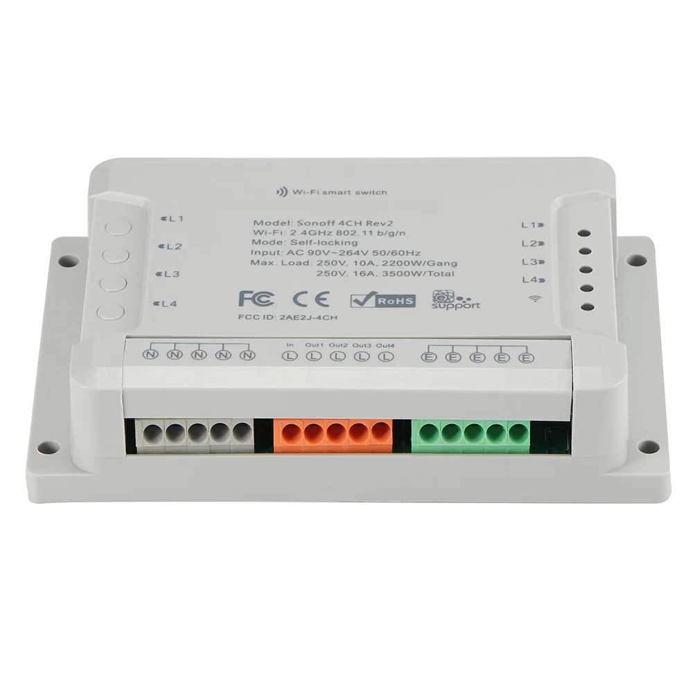 

4CH 4 Gang Way Sonoff Smart Remote Control Wireless Switch Module Modified Smart Home Solution With Timing For IOS Android 3500W