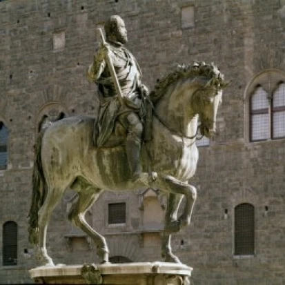 signoria medici piazza cosimo florence della bronze sculpture italy poster