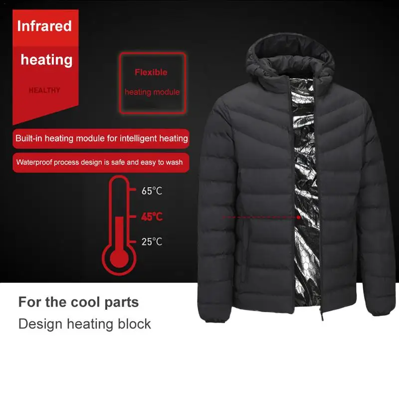 

Electric USB Hiking Heated Jacket Ski Sport Heating Hunting Outdoor Fishing Mens Thermal Coats Winter Suit Mountain Clothes 4XL