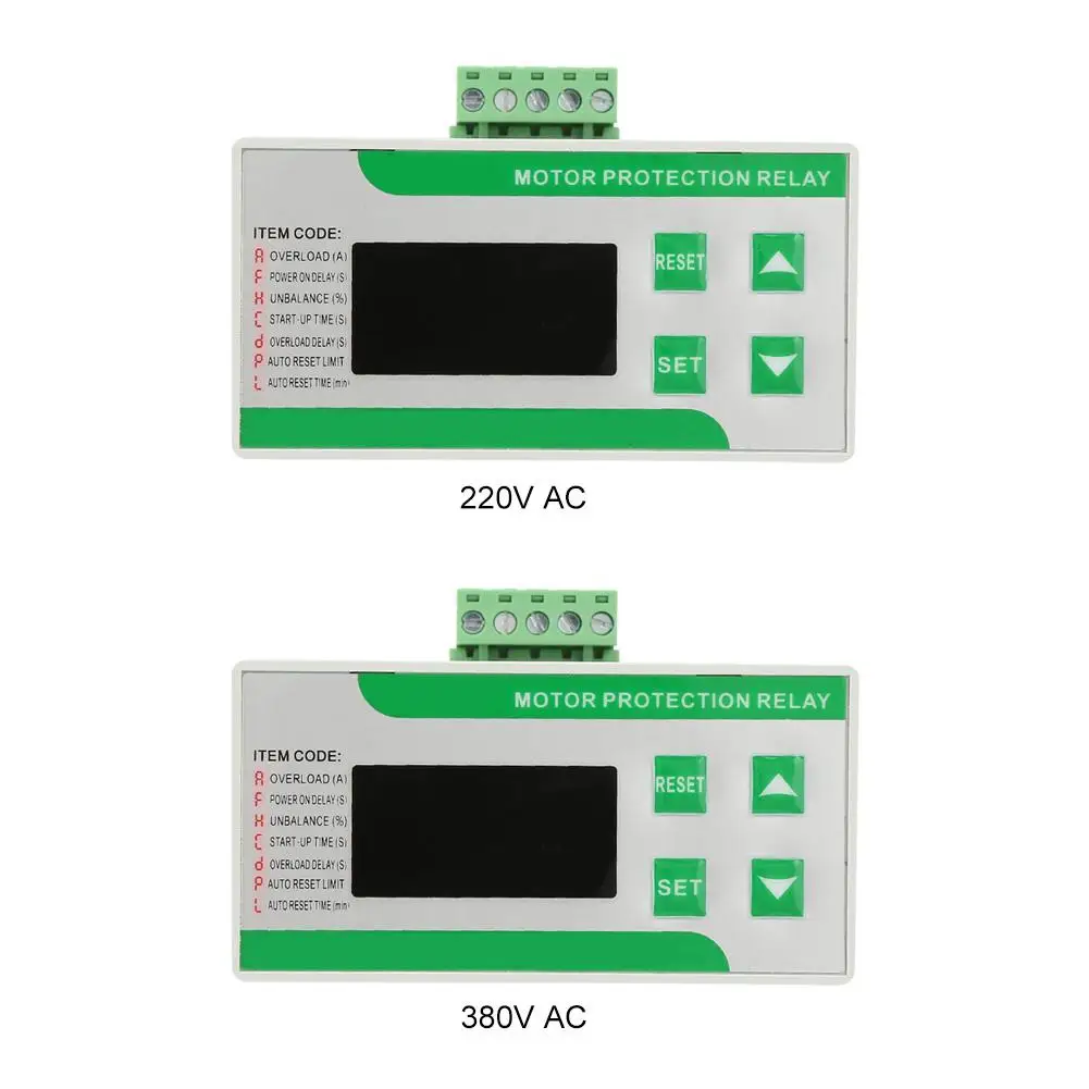 

220/380V AC Digital Electric Motor Protector 2-99A Overload Phase Loss Protector with Display Tool