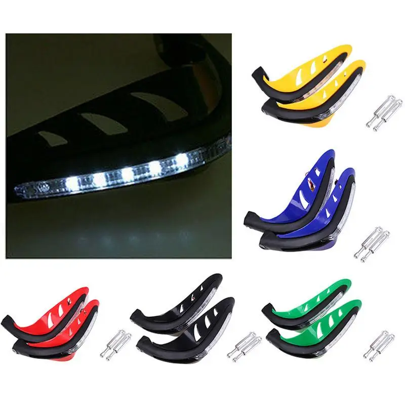 

Motorcycle Handlebar LED Warm Hand Guard Front Hand Windshield Hand Guard Led With Light Anti-Fall With Mounting Brackets