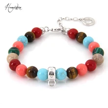 

Thomas Tiger Eye Coral Nature Stone Beads Bracelet Fit TS Charm, Chain Length 4.5cm, Glam Jewelry Soul Gift for Women TS B501