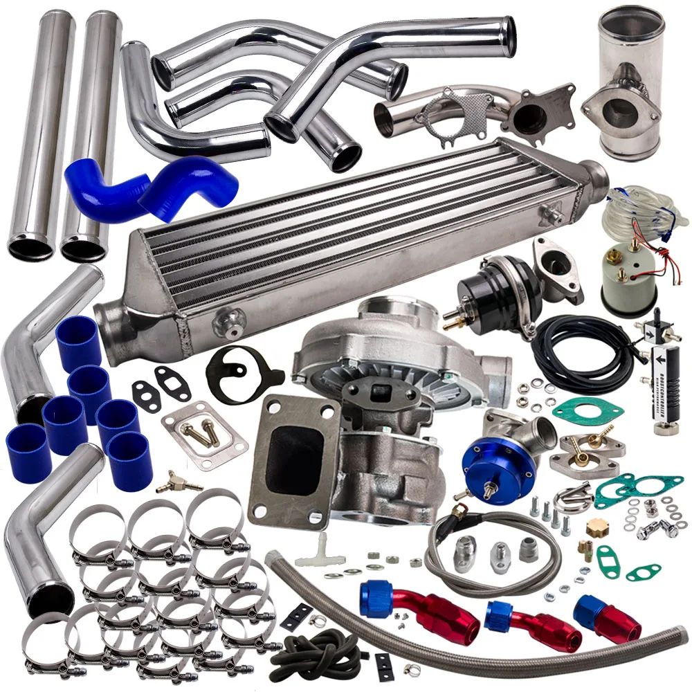 UNIVERSAL T3/T4 T3 T4 T04E TURBO KIT +INTERCOOLER+WASTEGATE+BOV+BOOST