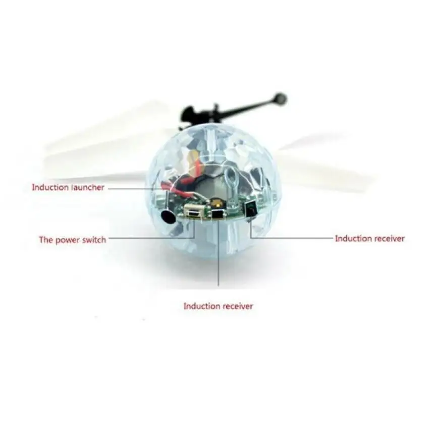 Crystal Flying RC Ball Infrared Induction Mini Aircraft Flashing Light Remote Control Helicopter Toys For Kids Gift Toy