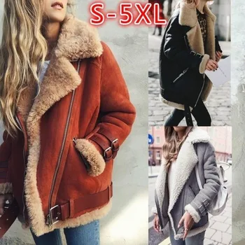 

Winter Women Keep Warm Coat Women New Fashion Sexy Casual Zipper Long Sleeve Loose Thick Outerwear