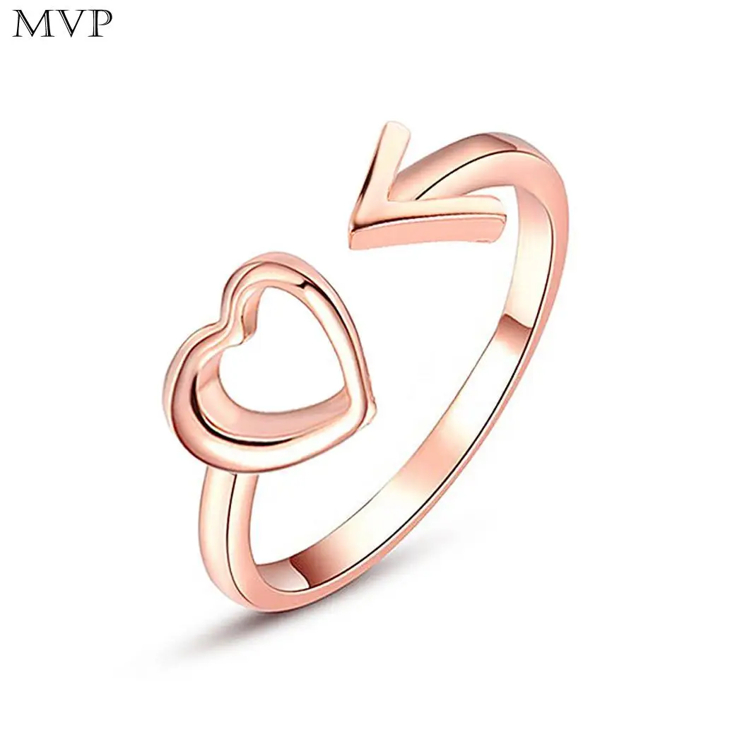 

Women Casual Fashion Opening Hollow Out Heart Arrowhead Decoration 0.65g Alloy Ring Opening, Heart,