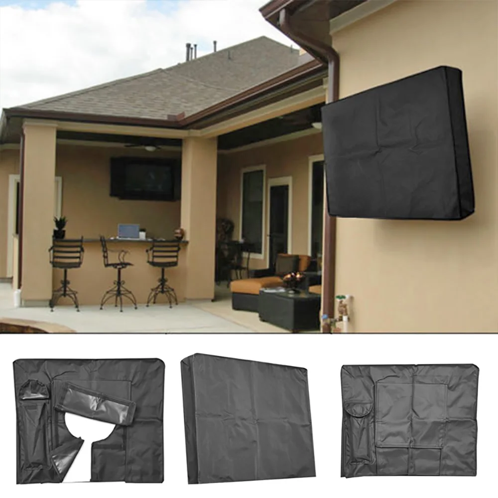 Outdoor TV Cover 600D Flat Screen TV Waterproof Dustproof Protector Front Flap