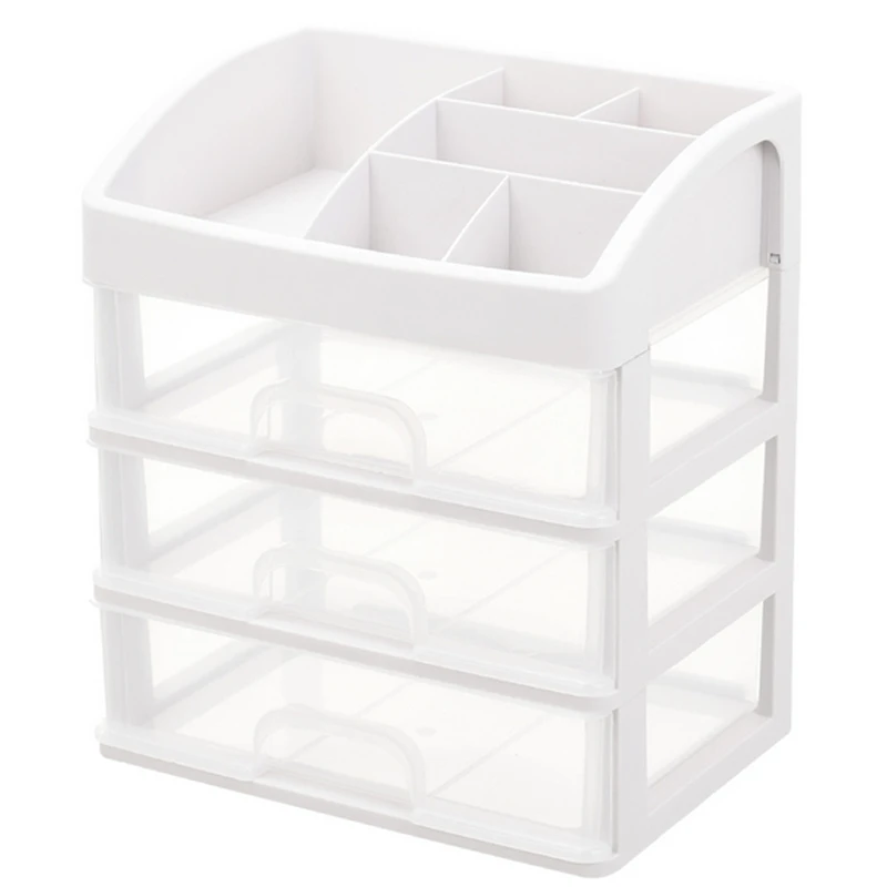 

Transparent Cosmetic Makeup Jewelry Stationery Drawers Storage Rack Box Organizer For School Office