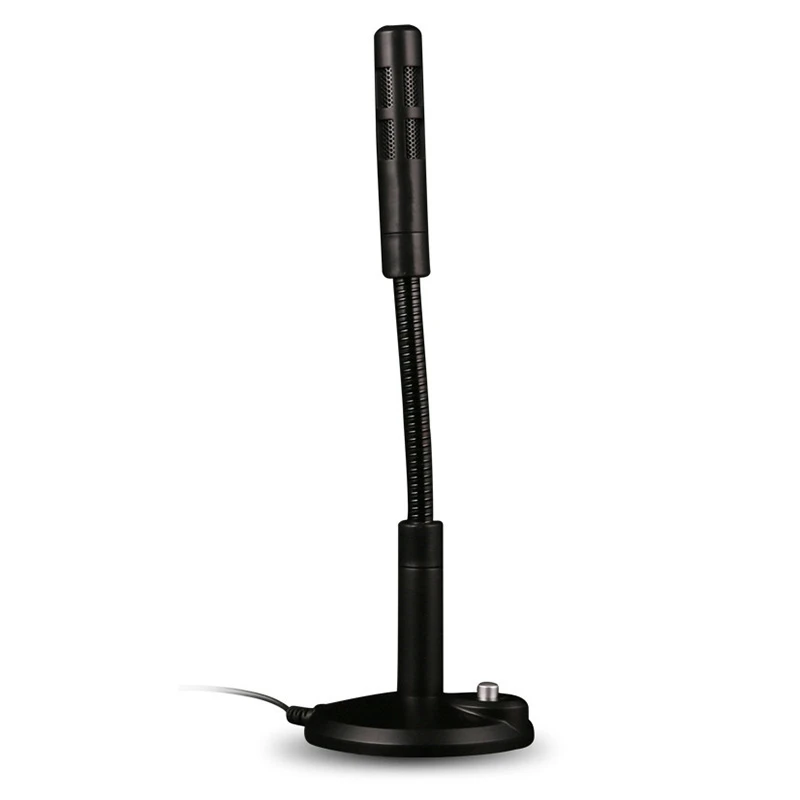 LEORY Professional Desktop Microphone Flexible 3.5mm Stereo Condenser Gooseneck Microphones Mic For PC Laptop Studio Speech KTV