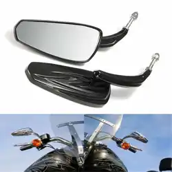 1 пара зеркало заднего вида для мотоцикла для Harley Sportster Softail дорога King Glide черный бар конец зеркало мотоцикл пассажира сбоку