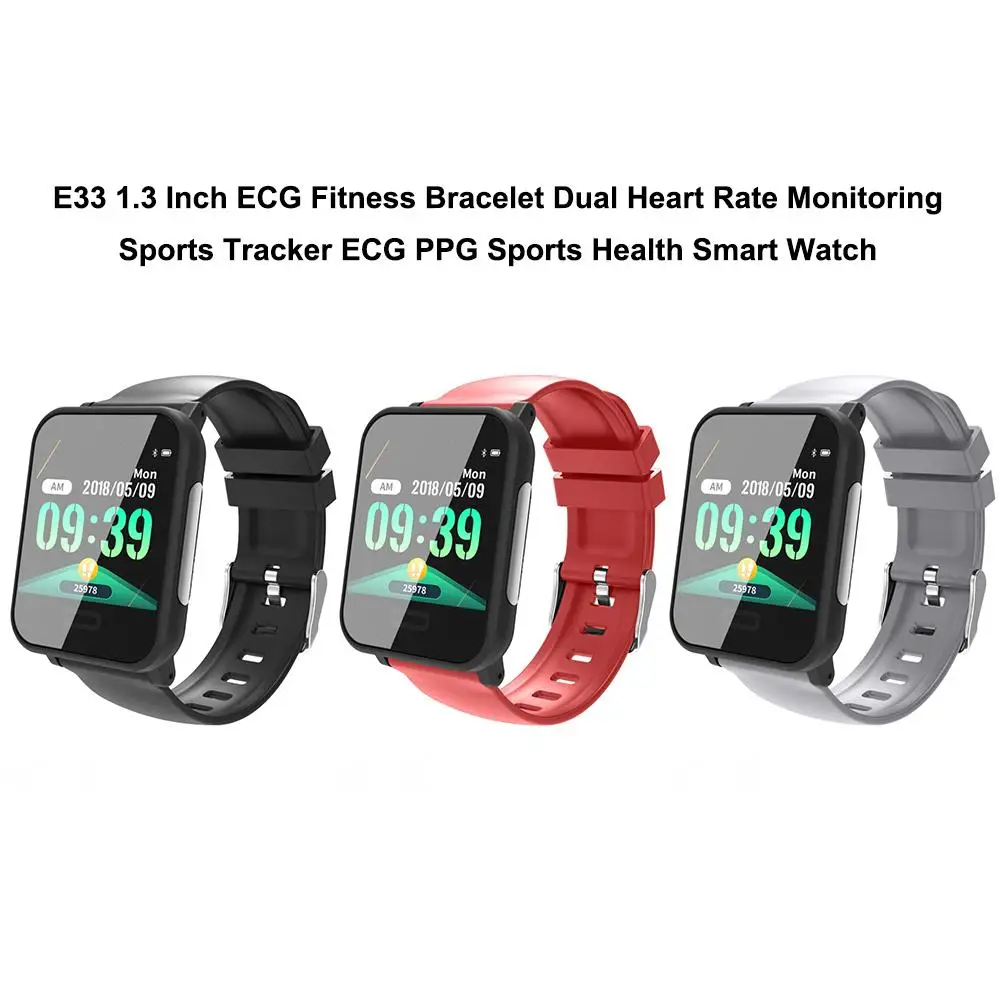 

E33 1.3 Inch ECG Fitness Smart Bracelet Dual Heart Rate Monitoring Sports Tracker Health Monitoring Sports Health Smart Watch