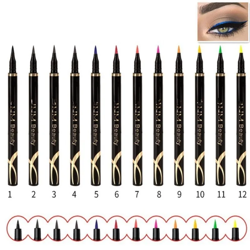 

1PC Fast Dry Long Lasting Waterproof Colorful Liquid Eyeliner Pencils Thin Head Eye Liner Pen Makeup Tools Black/Blue/Red/Brown
