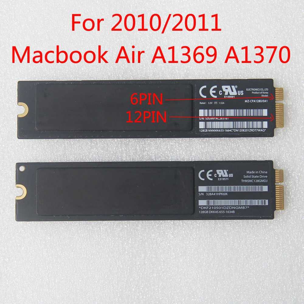 Original 128GB 256GB SSD para Apple Macbook Air A1369 A1370 de unidad de  estado sólido MC 505 506 MC965 966 THNSNC128GMDJ MZ CPA2560|Unidades de  estado sólido internos| - AliExpress