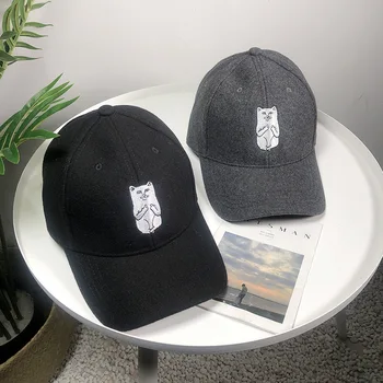 

2018 New Embroidery Cute Cat Baseball Cap Sweet Style Unisex Girls Boys Hat Snapback Gorras Dad Hat