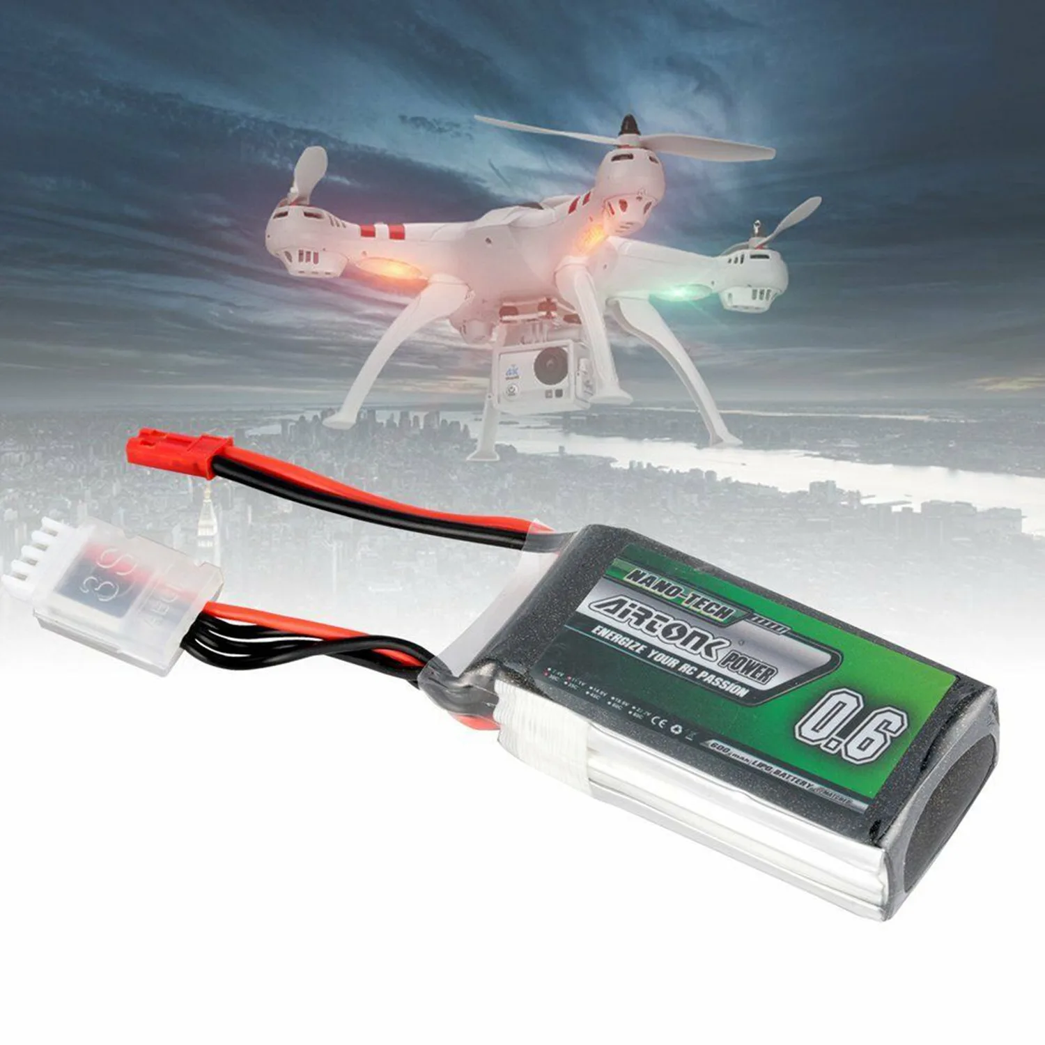 Airtonk 11 1 V 600 Mah 30C 3 S P Lipo батарея Jst разъем для радиоуправляемого дрона