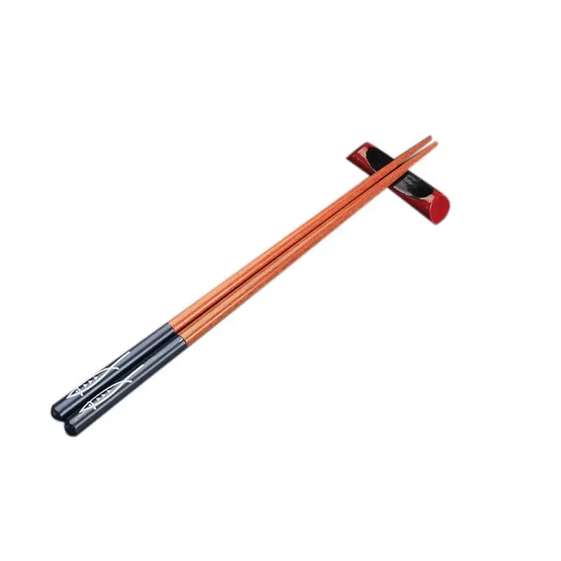 

High Quality Natural Wood Chopsticks Fish Pattern Hot Pot Sushi Chopsticks Kitchen Table Decorations Reuse Easy Cleaning Tools