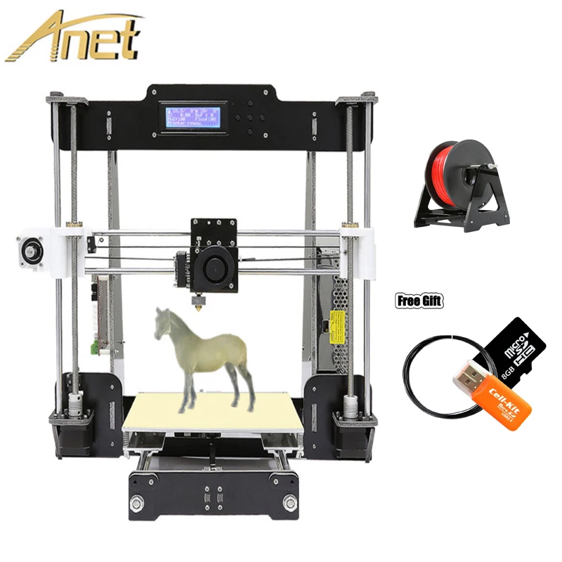 

Anet A8 3D Printer Kits Sla Insuatrial 3D Printer DIY Impressora 3D Reprap i3 with Auto Leveling+SD Card+10m/roll Filament+Tools