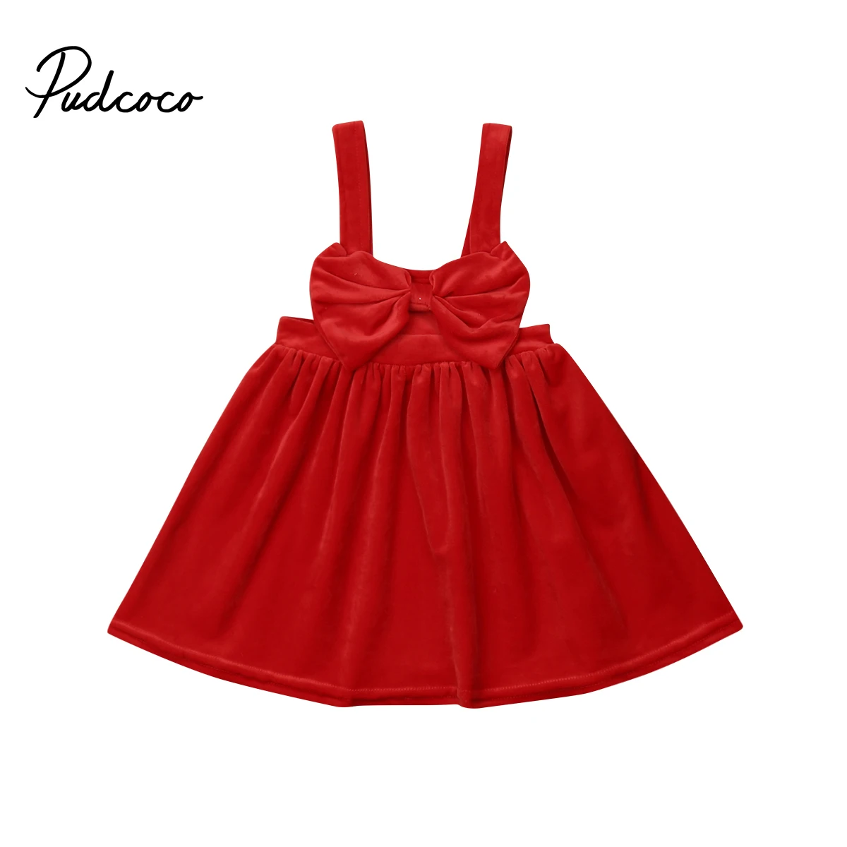 Платье-пачка без рукавов для вечерние девочек, нарядное красное платье принцессы с бантом, детская одежда для маленьких девочек, одежда для малышей