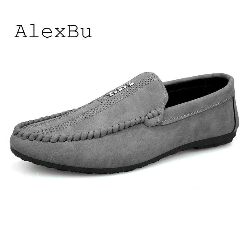Новые мужские повседневные туфли AlexBu слипоны дышащие офисные мягкая обувь для